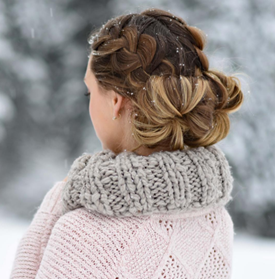 Penteado Coques com Trança Francesa Dupla